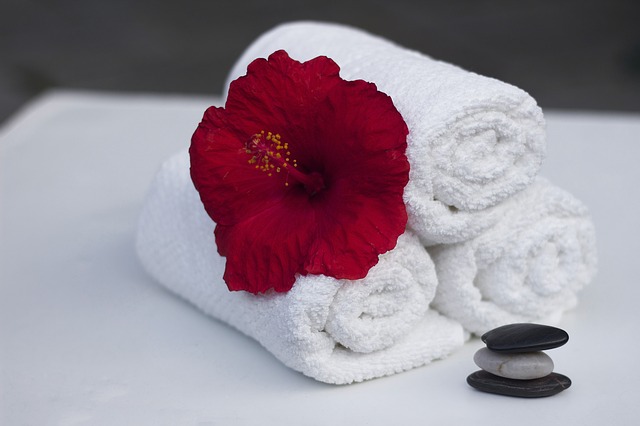 towels with flower