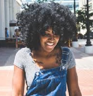 Black curly hair